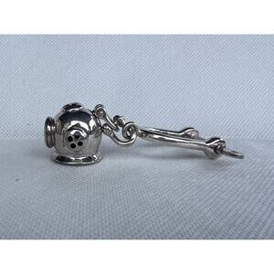 Diving Helmut Old Time Sea Key Holder Sterling Silver 925 RARE Find Mens gift